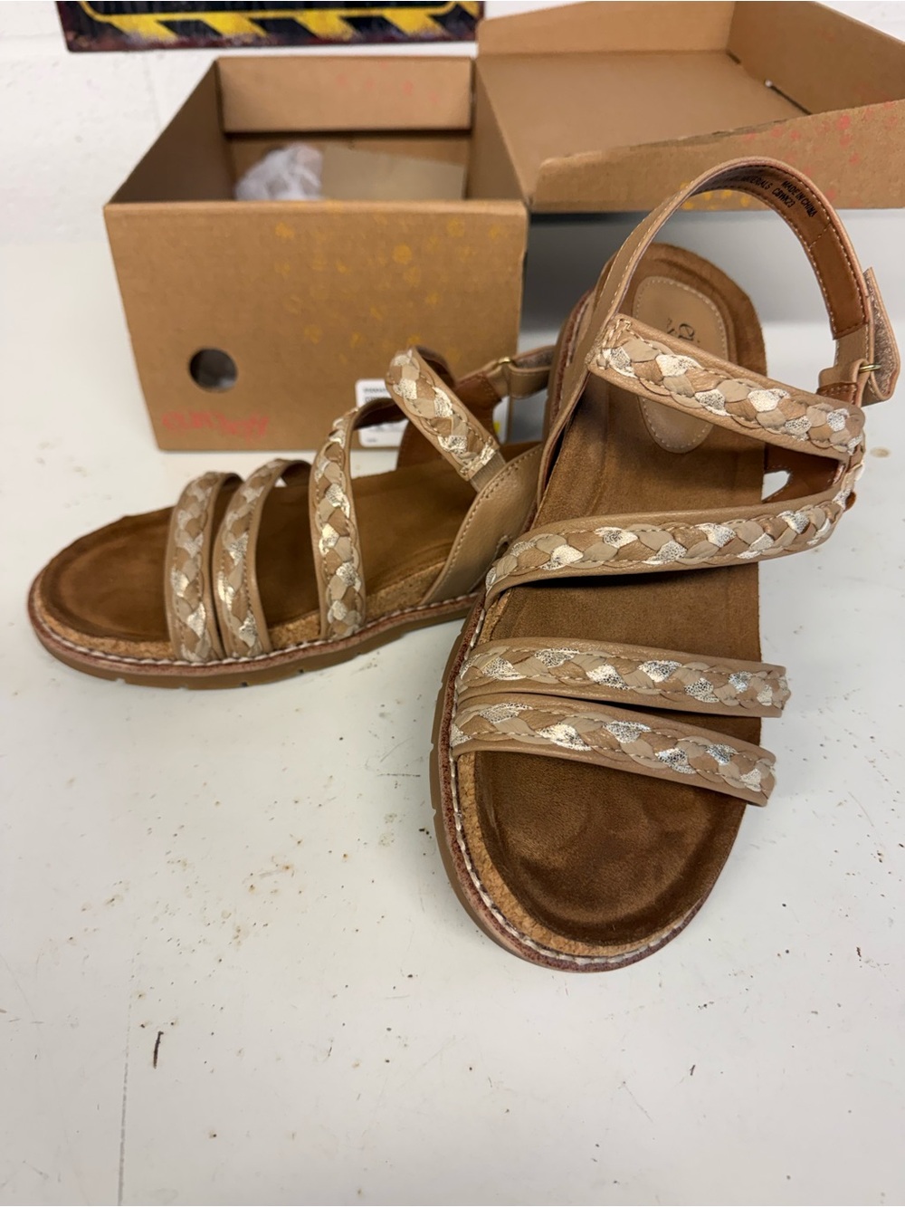 Eurosoft Women's Tan Braided Strappy Sandals